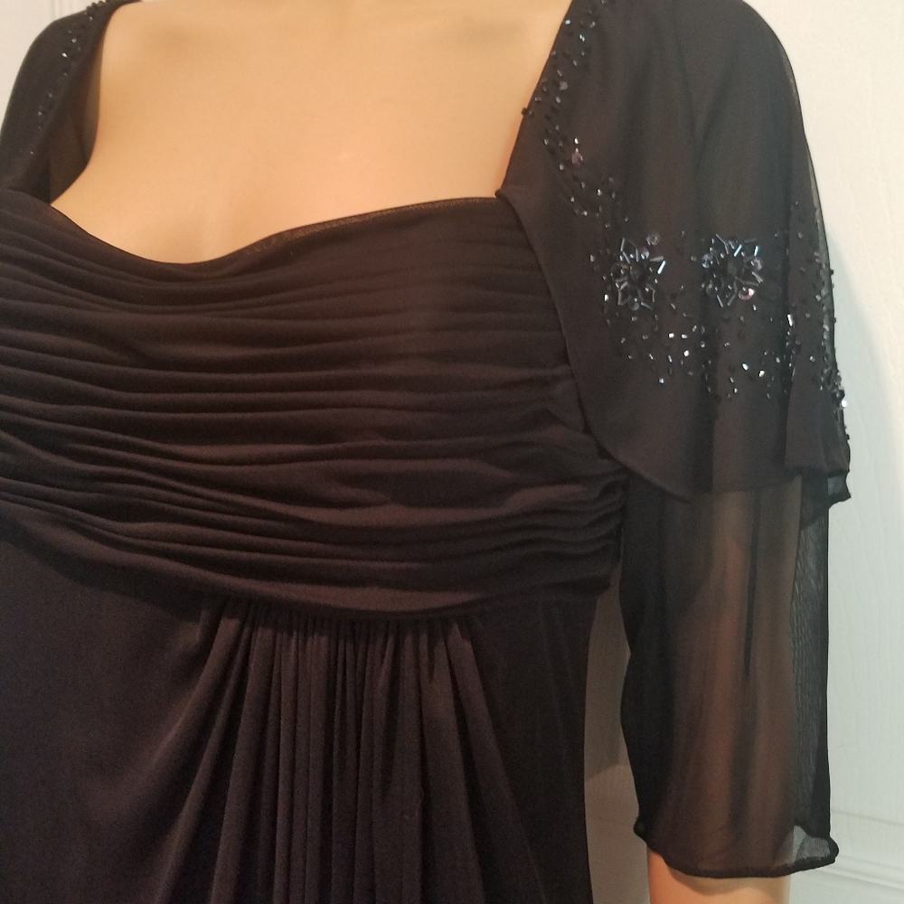 Black Embellished Floor Length Dress 14